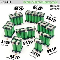 2S1P 3S2P 4S1P~5S2P 6S2P 18650 VTC6 battery pack custom 18650VTC6 battery welding 3000mAh / 6000mah battery pack 7.4V to 25.2v