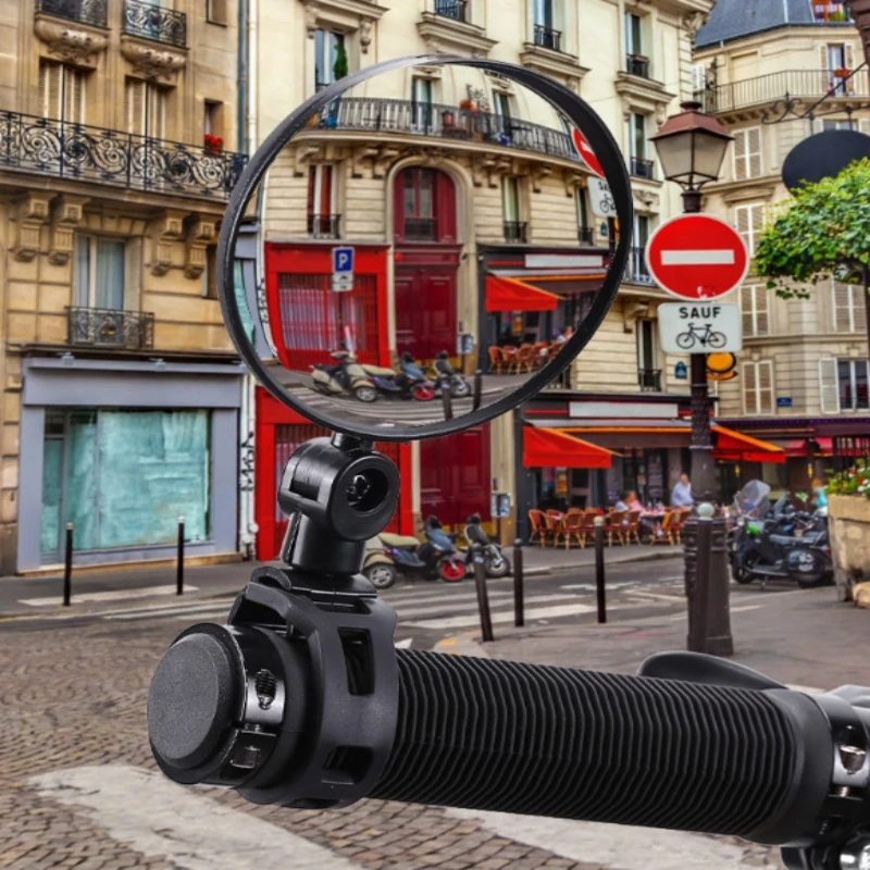 자전거 백미러 조정 가능한 시야각 범용 핸들바 마운트 안전 사이클링 미러 도로 자전거용 쉬운 설치