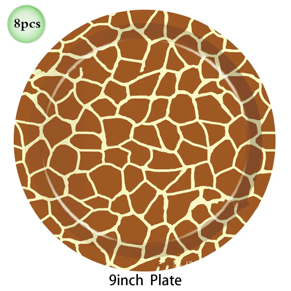 1 Satz Wald Tier Leopard Tiger Druck Platte Tischdecke Servietten Wald Banner Dschungel Safari wild eine Geburtstags feier Dekoration – Detail 14
