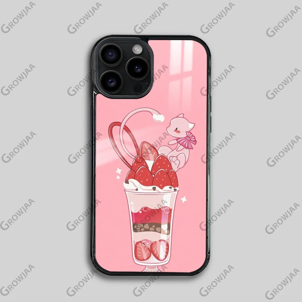 Sundae Mewtwo casing ponsel lucu, penutup magnetik nirkabel cermin Magsafe Mini untuk iPhone 16 15 14 13 12 11 Pro Max Plus
