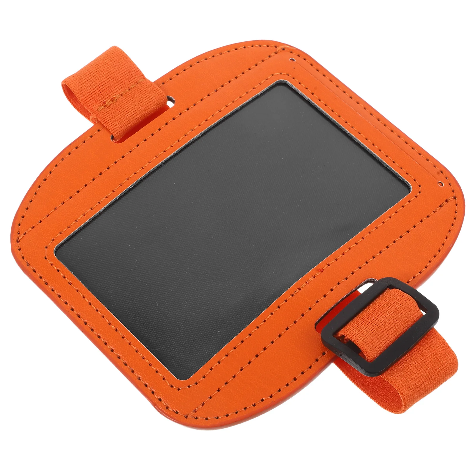 1pcs Arm Badge Holder Horizontal Id Card Sleeve Armband Case For Nurses Security Orange Waterproof Quick Access Work