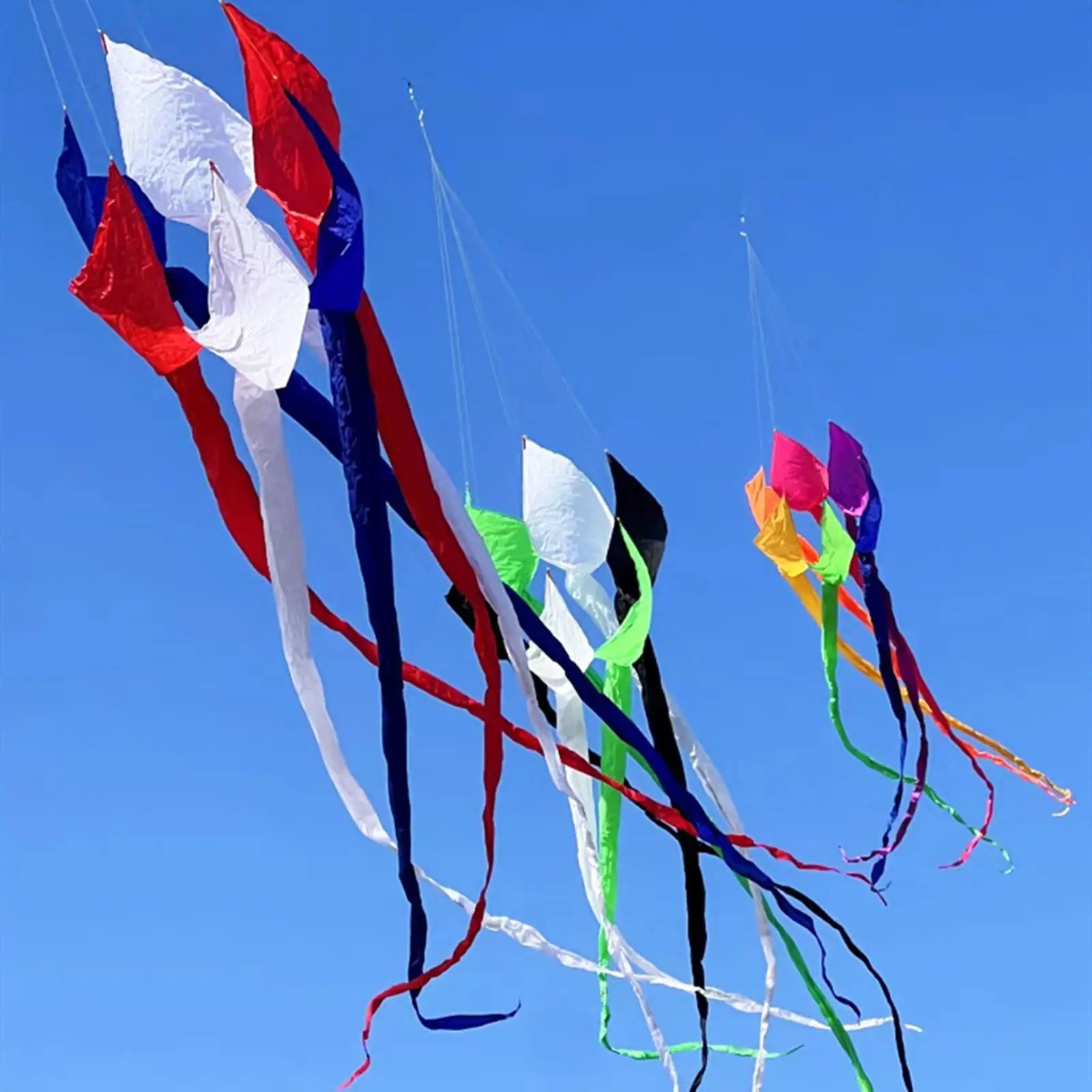 

Large Kite Reusable Versatile Practical Easy to Use Colorful Portable Sturdy Decoration Creative Long Tail Kite for Beach Sports