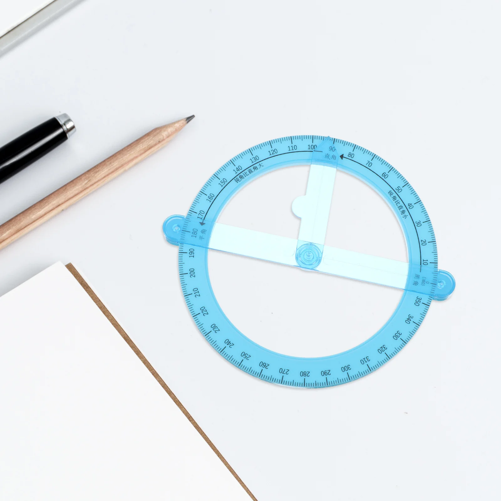 5 قطعة 360 درجة المنقلة التعميم سوينغ الذراع أداة قياس للهندسة الرياضيات أدوات التدريس الدقة الرسم حاكم #3