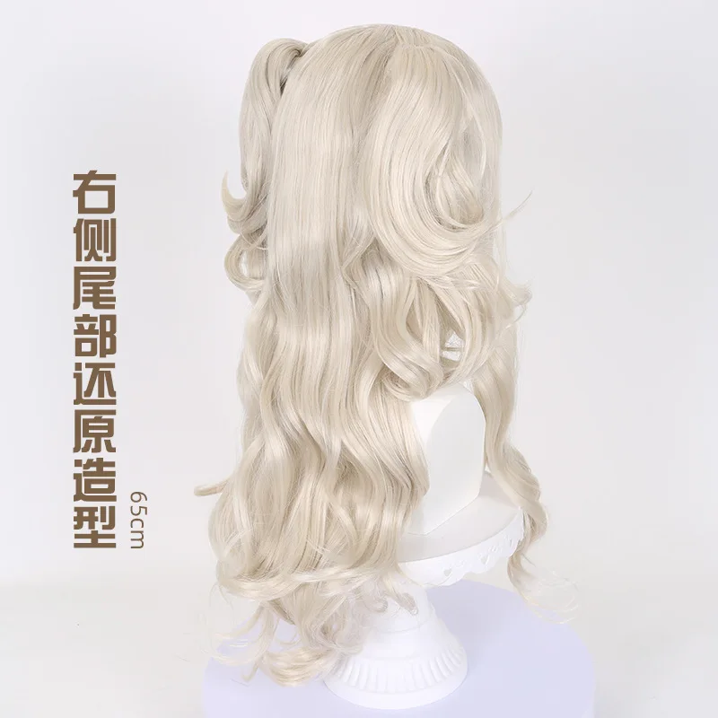 Charlotte Youlinex Cosplay Pruik Dubbele Tijger Clip Paardenstaart Anime Krullende Pruik