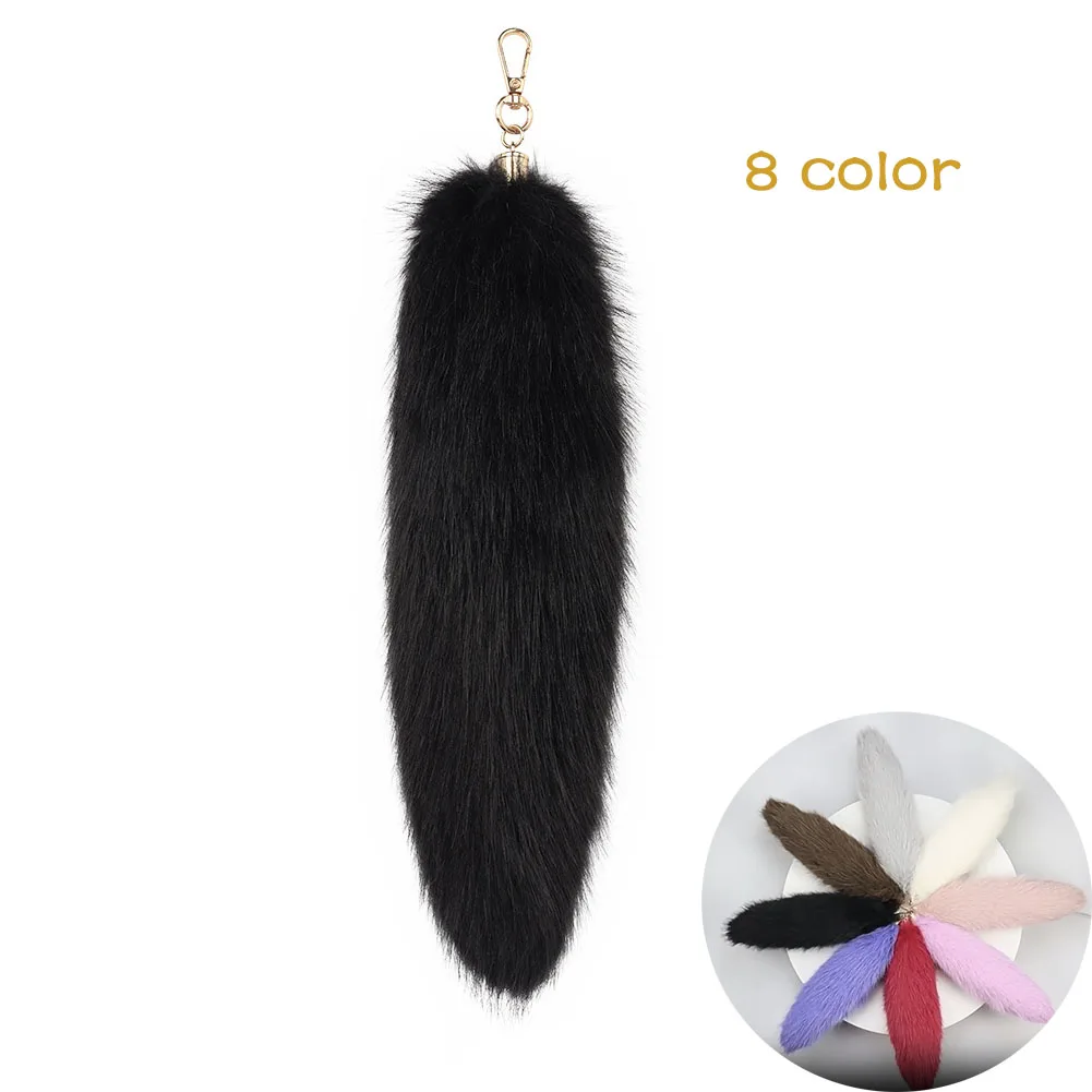 Fox Tail Keychain Fox Tail Fake Tail Animal Tail Shaggy Faux Fur Tail Realistic Decorative Tail for Handbag Backpack Cosplay