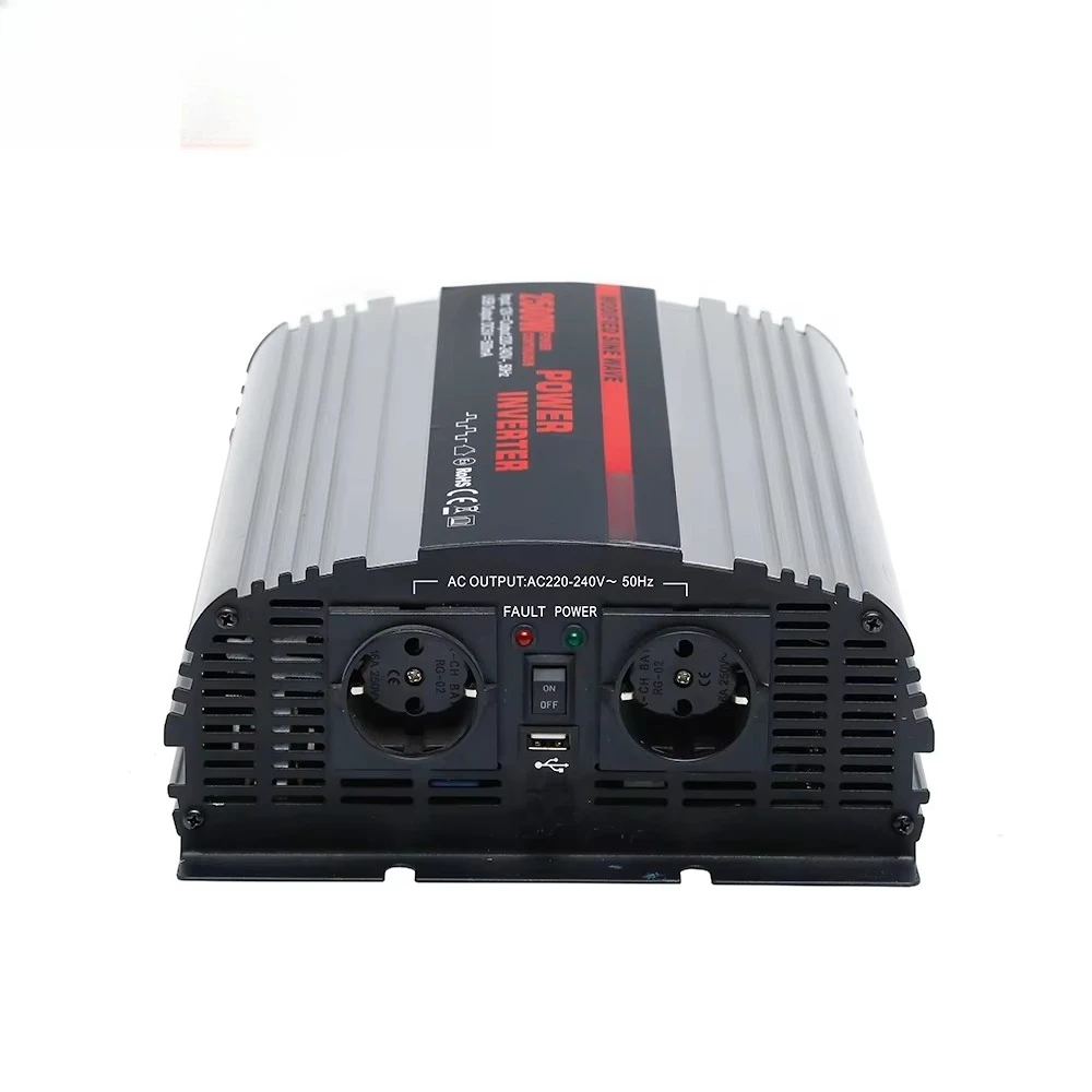 DC 12/24/48 Volt to AC 100/110/220/230 Volt 2500 Watt Improved Sine Wave Power Inverter with Remote Control