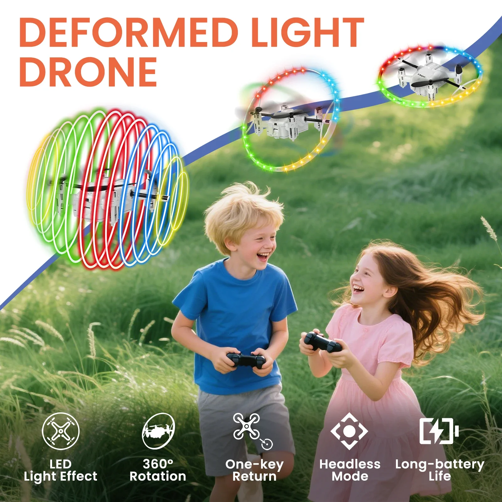 Mini Drone Stunt Dron Su Droni da corsa telecomandati Micro Quadcopter Luce fredda Rotazione a 360° Elicottero Rc Aerei Giocattoli Ragazzi