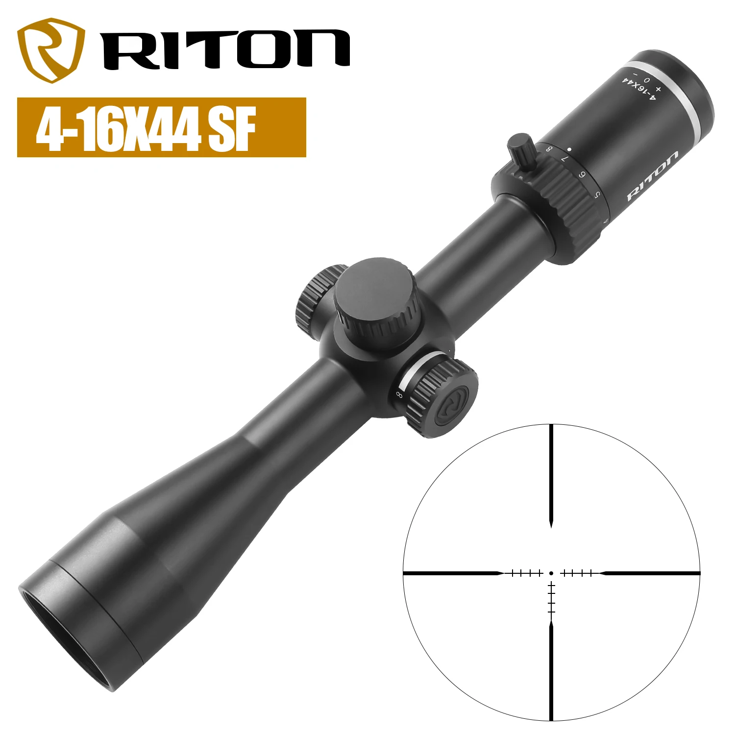 RITON 4-16X44SF Hunting Scopes Side Wheel Parallax Adjustment Optics Riflescope For Spotting Sniper Aim Tactical Rifle Sight