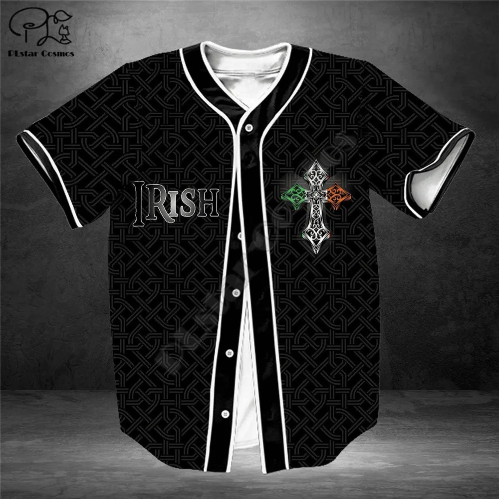 Fire Dragon Baseball Jersey Shirt 3D All Over Printed Baseball Jersey Shirts hip hop Tops