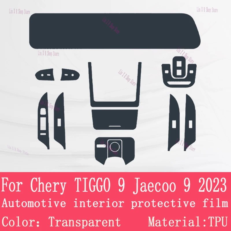 For Chery TIGGO 9 Jaecoo 9 2023 Gearbox Panel Navigation Automotive Interior Screen Protective Film TPU Anti-Scratch Sticker