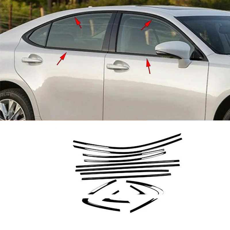 

Car accessories FIT FOR Lexus ES XV60 2013–2018 Stainless steel black Exterior Window Molding Strip Sill side Cover Trim