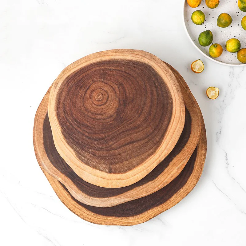 Board Natural Wood Tea Tray Auxiliary Food Cutting Board Acacia Wood Cutting Board Wood Fruit Decoration Tray Photography Props