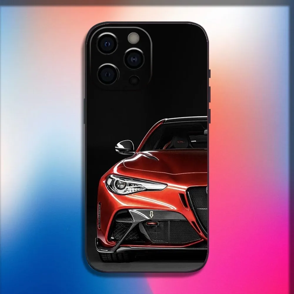 AlfaeS Cool R-RomeoS-S Car Phone Case For iPhone 16,15,14,13,12,11,Pro,X,XS,Max,XR,Plus,Mini Soft Black Cover