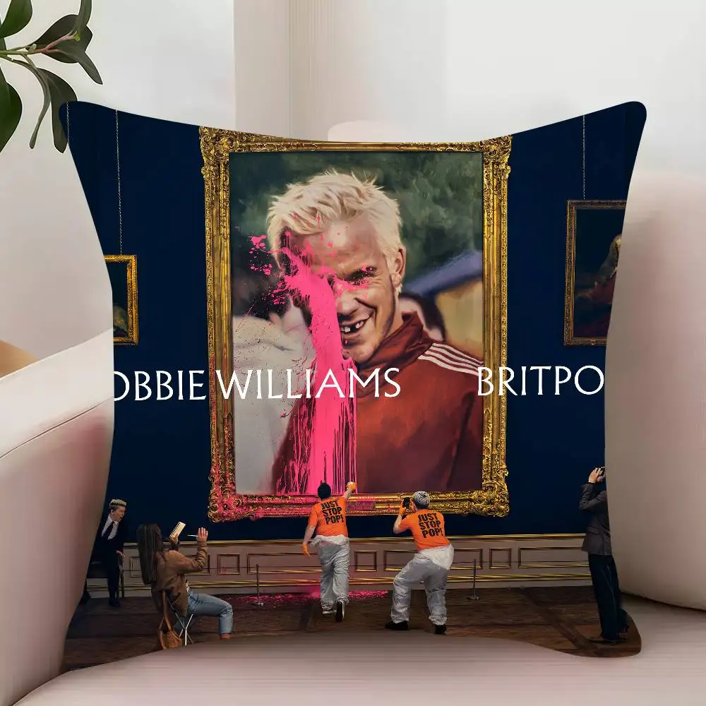 R-Robbie W-Williams Britpop  Pillow Case Decor Protective Covers Comfortable soft for Sofa Living Room Home office