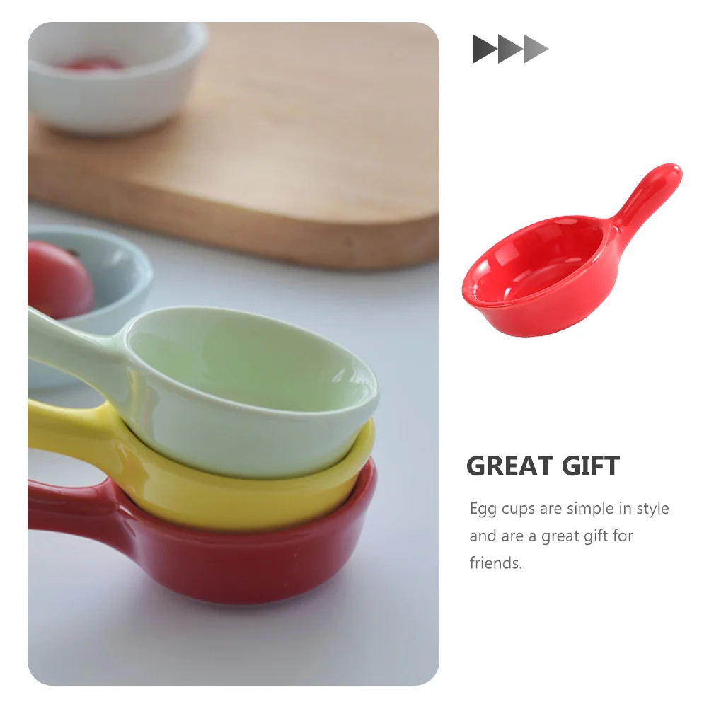 

6Pcs Ceramic Sauce Cup Egg Tray Dipping Dish for Appetizers Condiment Holder Mini Side Dishes Bowl Restaurant Supplies