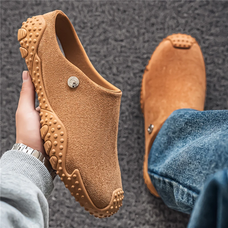 

Новые мужские повседневные лоферы 2026 года: удобные туфли для ходьбы, модные замшевые слипоны с закрытым носком