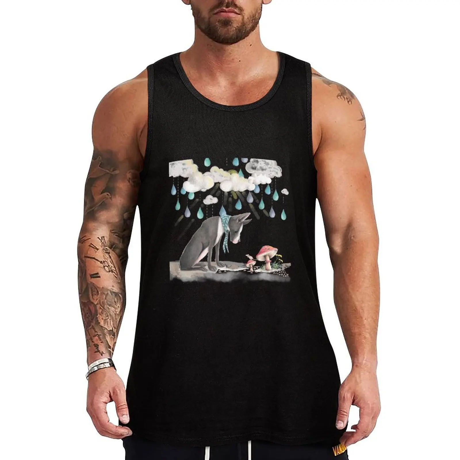 Baby room art with great dane and mouse Tank Top Outdoor Summer Tank Top Casual Loose Sleeveless Top