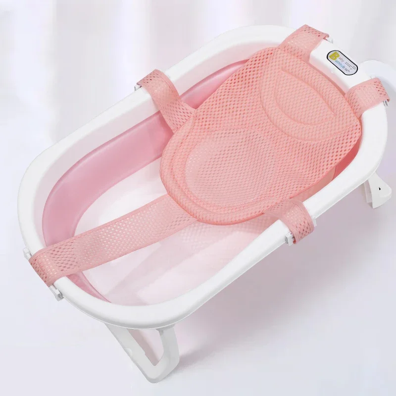 Baby Bath Seat Support Mat Foldable Bath Tub Pad & Chair Newborn Bathtub Pillow Infant Anti-Slip Soft Comfort Body Cushion