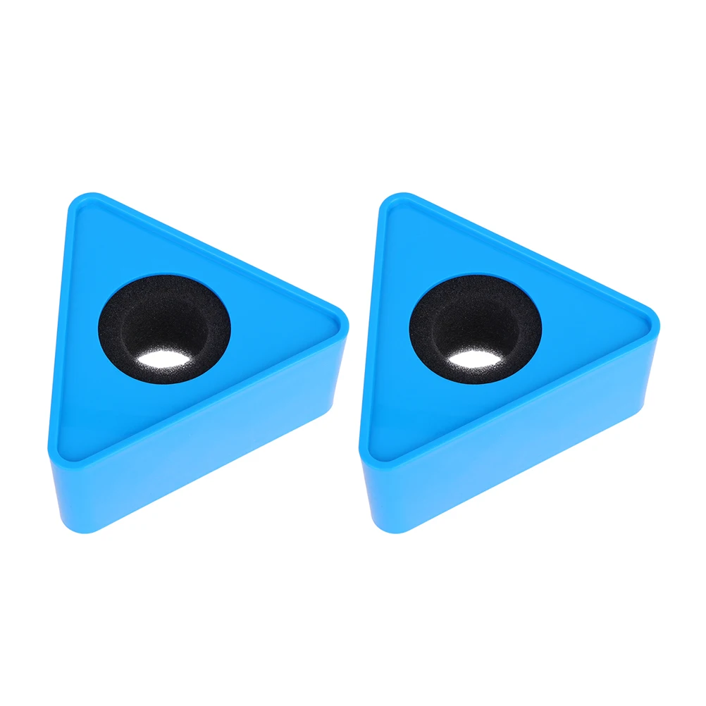 

2 Pcs Microphone Logo Triangle Reporter Prop Flag Stand with Cube Shaped Interview