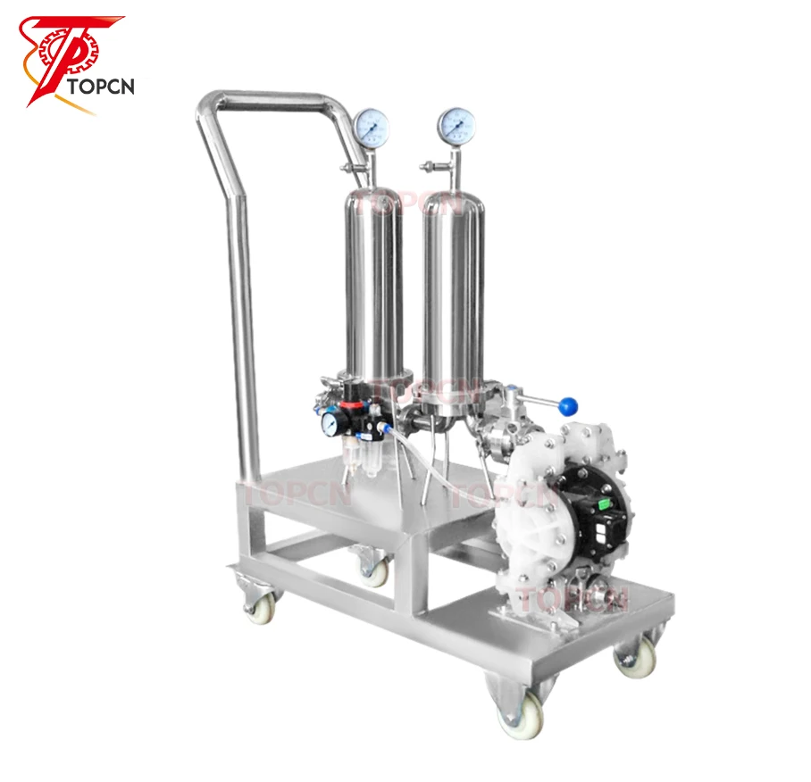 Pneumatic Moveable Distilled Alcohol Milk Perfume Filter Machine