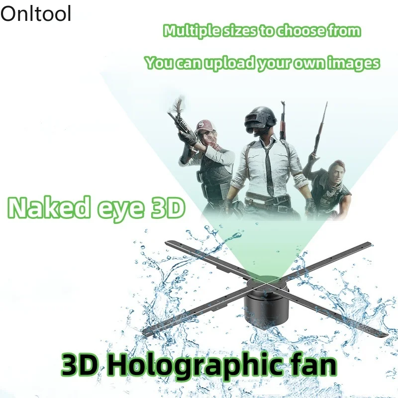 2025 3D Hologram Fan WiFi 3D Holographic Projector Advertising Display Light HD Holographic Projector for Stores Bars Party Xmas