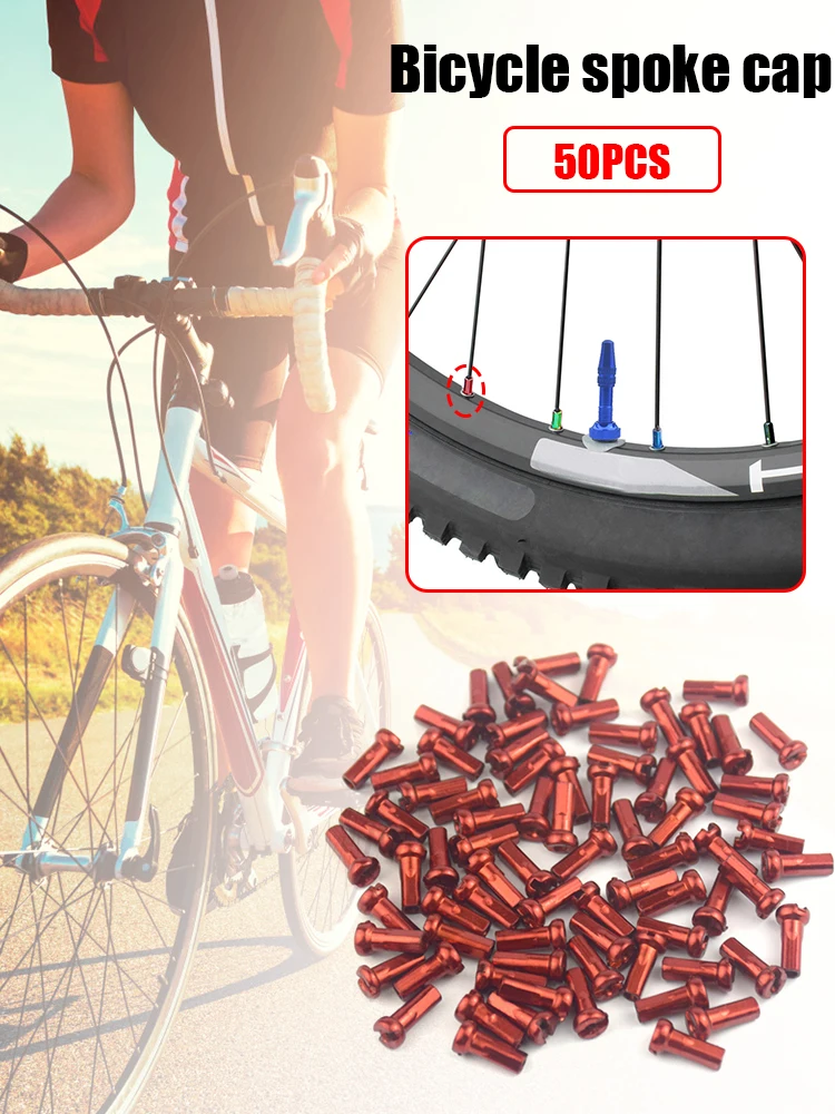 50pcs MTB Bicycle Spoke Nipples Aluminum Alloy Cycling Road Bike Mountain Bike Wheel Nipples Cycling Equipment