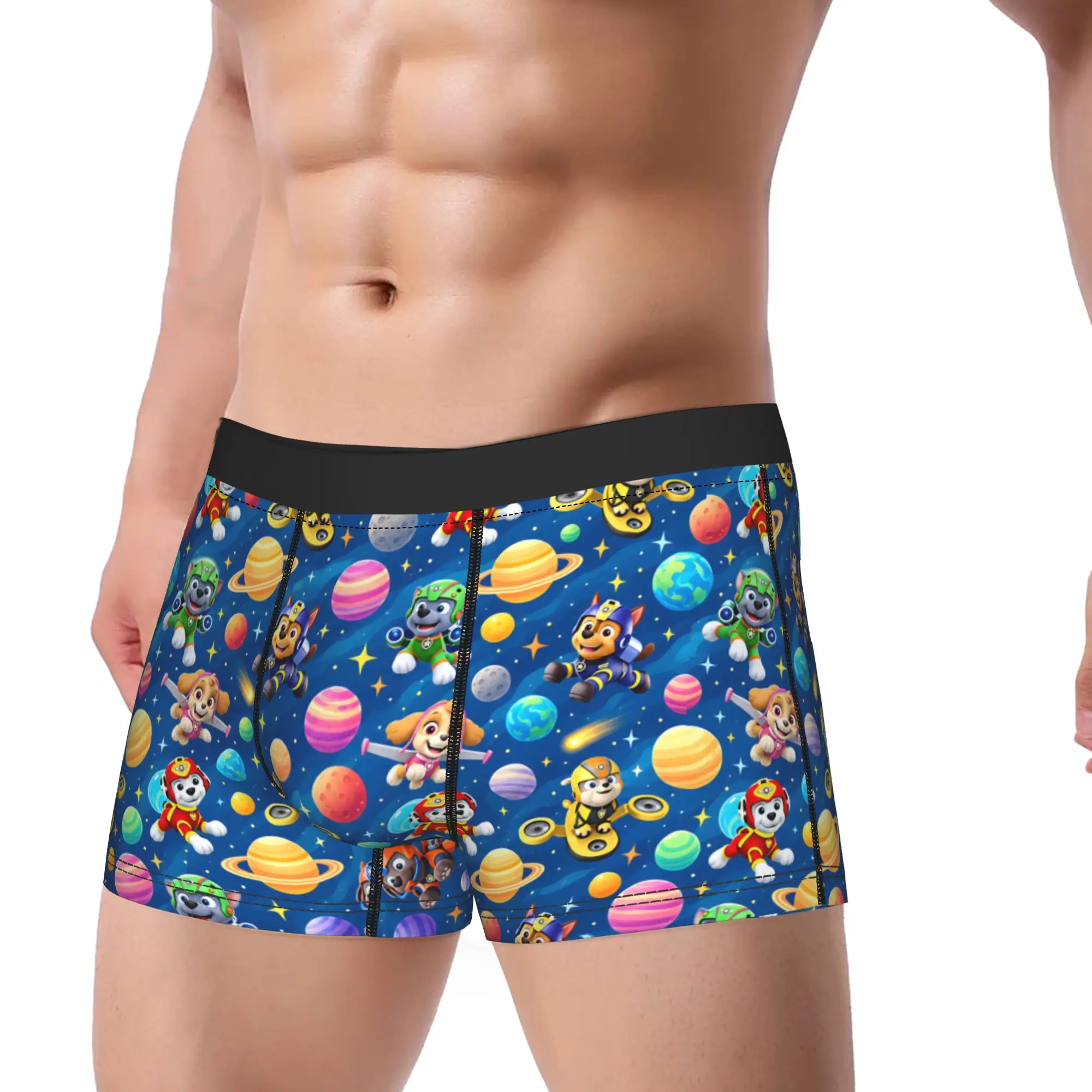 Paw Dogs Space Planet Puppy Team Art Boxer Shorts 3D Pouch Underwear Hot Sale Design Shorts Briefs Elastic Men Panties Plus Size