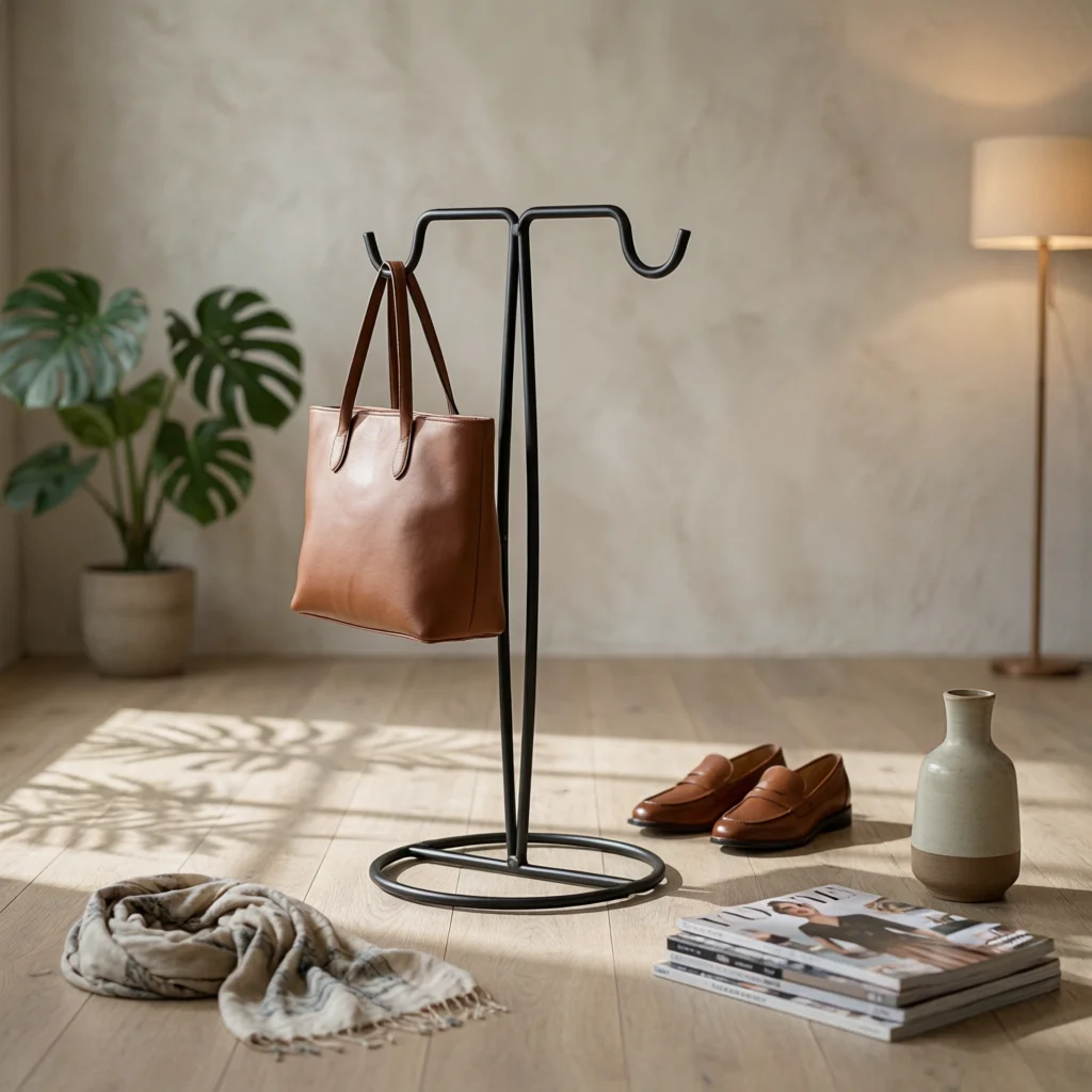 Freestanding Display Stand Upright Frame Metal Display Stand Floor-Standing Metal Rack Compact Retail Fixture Anti-Rust Coating