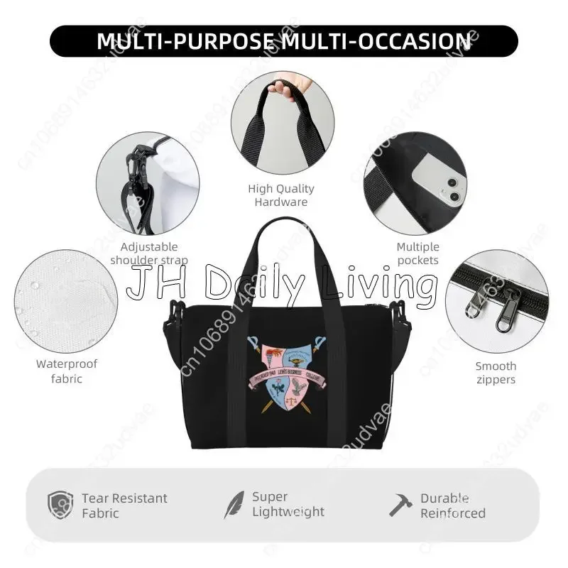 Tas Duffel Travel Gamma Phi Delta Print, Tas Tote Akhir Pekan Anti Air, Tas Jinjing Kapasitas Besar, Tas Bagasi Kabin