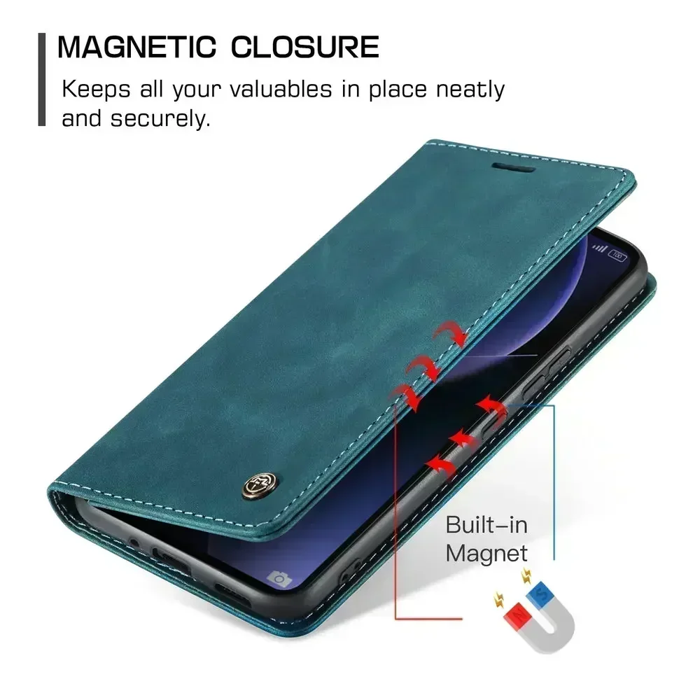 Luxury Leather Case For Xiaomi Redmi Note 14 13 Note12 Pro Plus 4G 5G Redmi 12C POCO X5 X6 X7 Pro 5G Magnetic Wallet Flip Cover