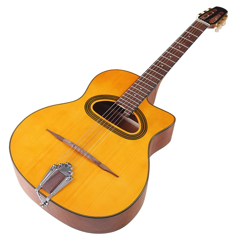 Django Guitar 41 Inch Acoustic Guitar 6 String Gypsy Swing Orange Color Jango Guitar Folk Guitar Spruce Wood Top