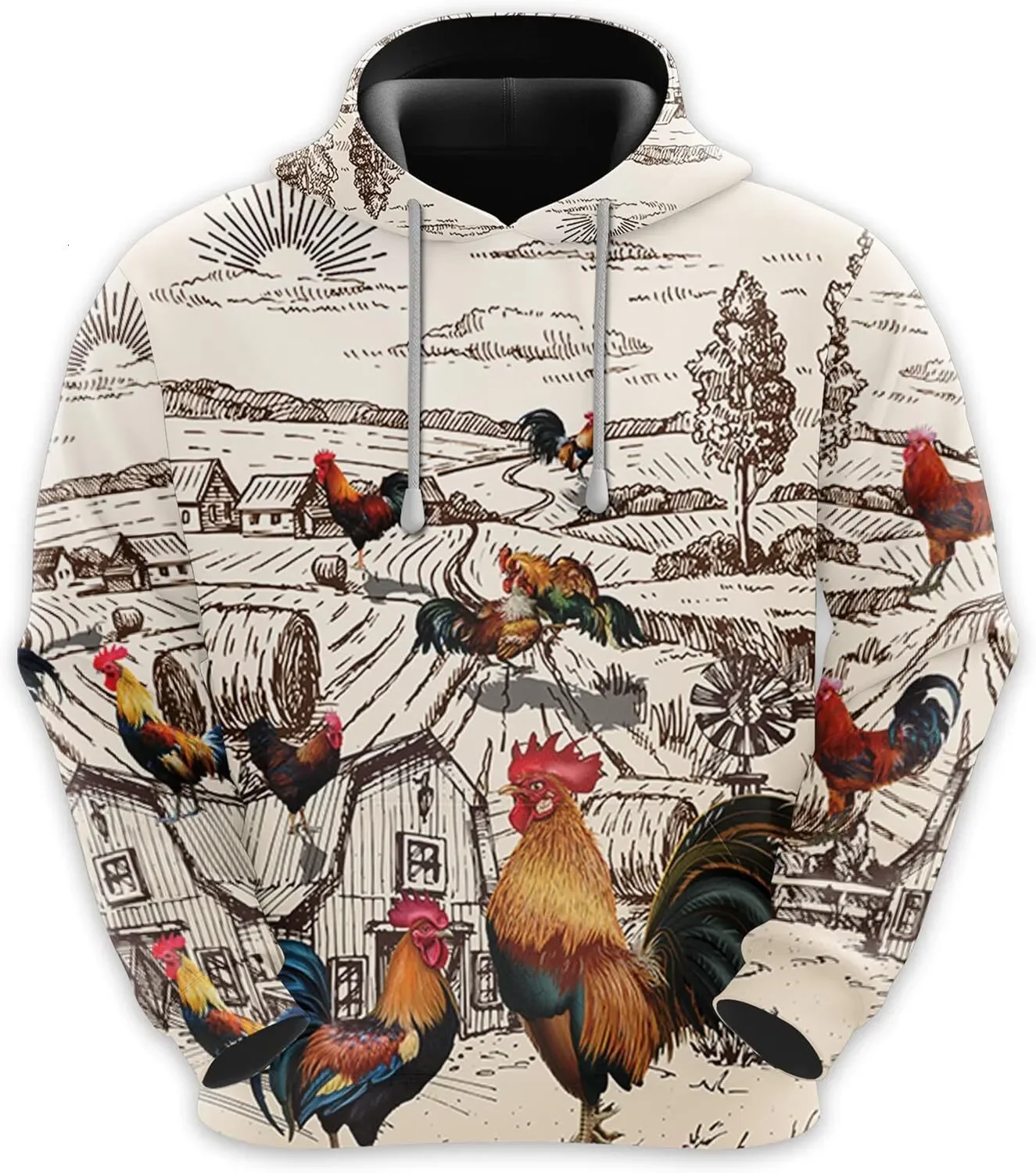 Rooster Graphic 3D Chicken Printed Hoodies Sweatshirts Men Women High Quality Tracksuit Hoodie Oversized Harajuku Men's Clothing
