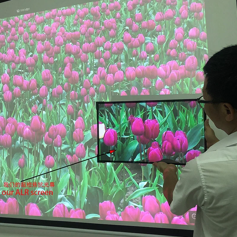 100 120 150 Inch Fixed Frame Projector Screen 4K HD ALR Long Short Throw Projection Screen for Home Theater