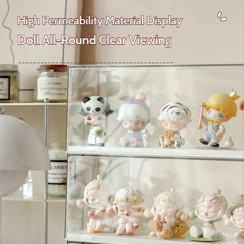 Espositore per scatola cieca Scatola espositiva in acrilico Labubu Scatola cieca per bambola carina Armadietto per la polvere Scatola portaoggetti a mano