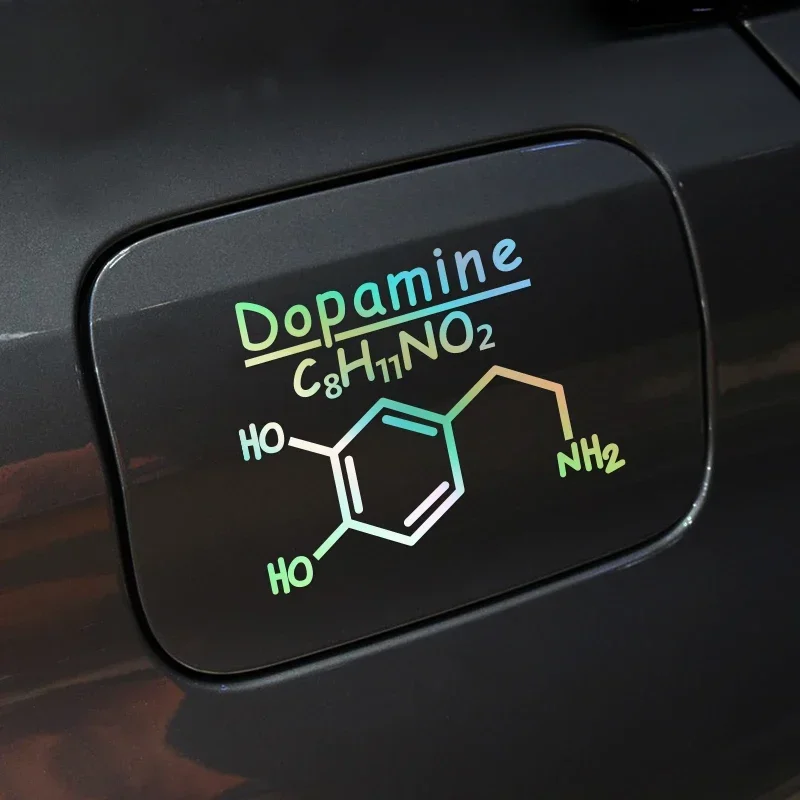 Chemical Formula Dopamine Sticker C8H11NO2 Waterproof Vinyl Decal for Car Window Fuel Tank Bumper Motorcycle Scratch Decor