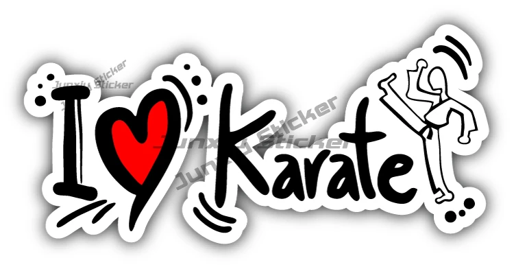 

I Love Karate Sport Sticker Car Window Bumper Truck Pickup Bumper Camping Vinyl Waterproof Decal Aquarium Decoration Car
