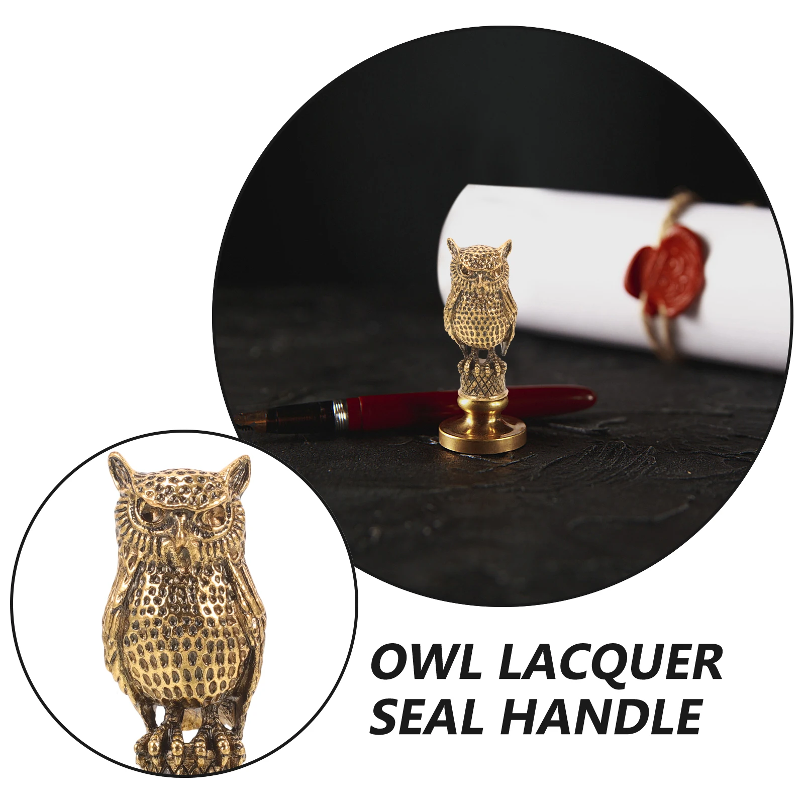 

Owl Stamp Handle Metal Wax Stamps Accessories Fancy Sealing Cat Stand Gold DIY Craft Tool Reusable Smooth Grip
