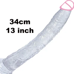 Realistic Large Dildo transparent Jelly Huge Penis with Suction Cup Penetration Vagina Anal Fake Dick Sex Toys for Women Men