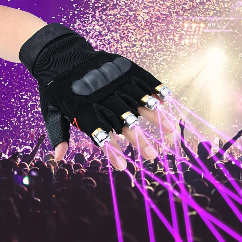 Laser Gloves Flash Color Finger Lights Bright Props Carnival Dance Costumes Easter Party Favors Glowing Gloves Green Red Purple