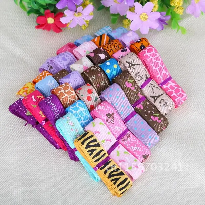 Fashion Mixed Size/Style Grosgrain And Satin Ribbon Randomly 10MM 15MM 25MM 20 yard