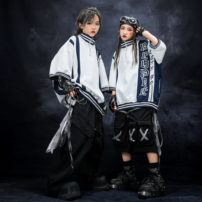 

Boys Street Dance Costumes Girls Jazz Performance Suit Kids Hip Hop Clothing Sets Gradient Color Short Sleeve T-shirt + Pants