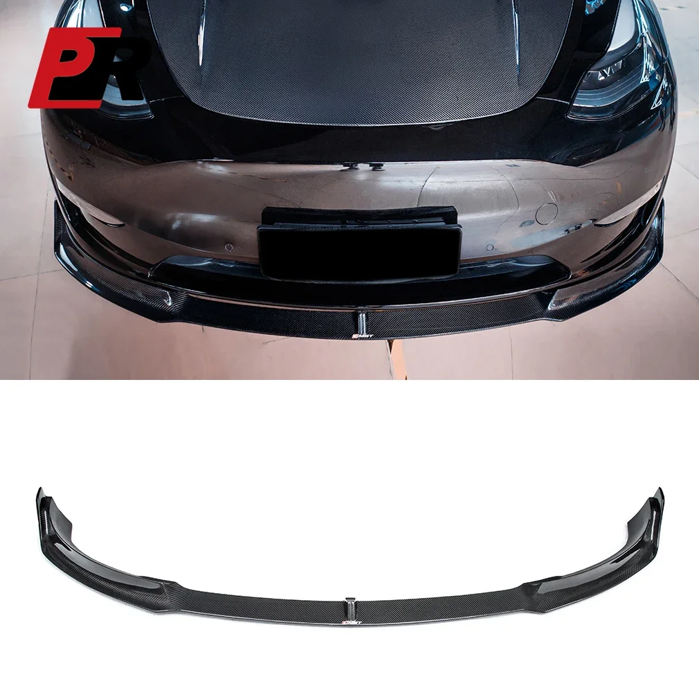 

For 2019-2021 modely car front-bumper carbon fiber front lip front spoiler fender real carbon-fiber material