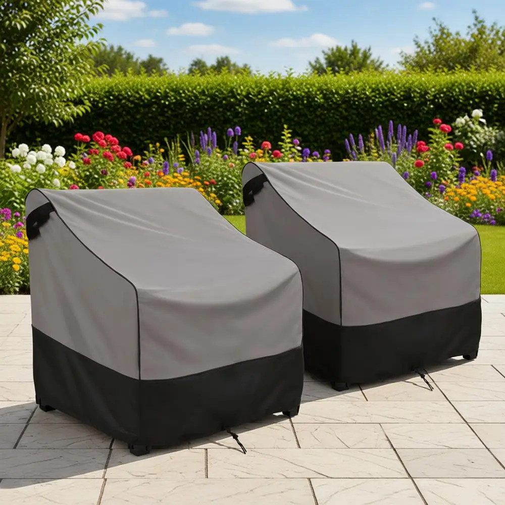 

Прочные чехлы для уличных стульев из ткани 600D, 2 шт., серые, подходят для мебели размером до 36W x 37D x 36H (дюймов)