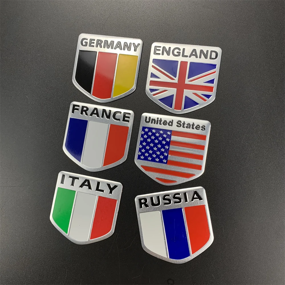 Aluminum National Flag Car Sticker For Chrysler 200 300C Aspen Pacifica PT Cruiser Sebring Town Country Ypsilon Delta Portal 700