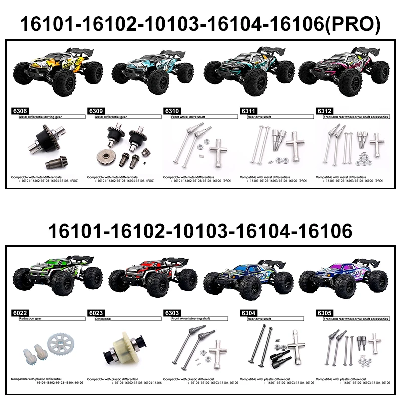 SCY-16101-16102-16103-16104-16106PRO series drive shaft, differential, steering cup 6305,6310,6311,6312,6320,6309,6306,6022,6023