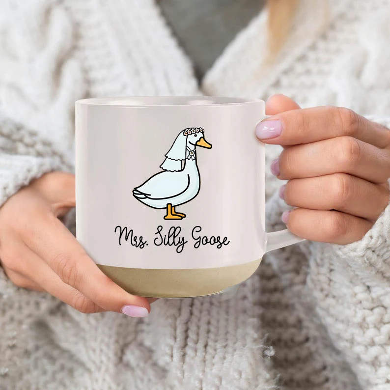 

Mrs. Silly Goose Wedding Mug Engagement Coffee Funny Newlywed Gift For Couples Bride Be Minimalistic Bachelorette Party Present