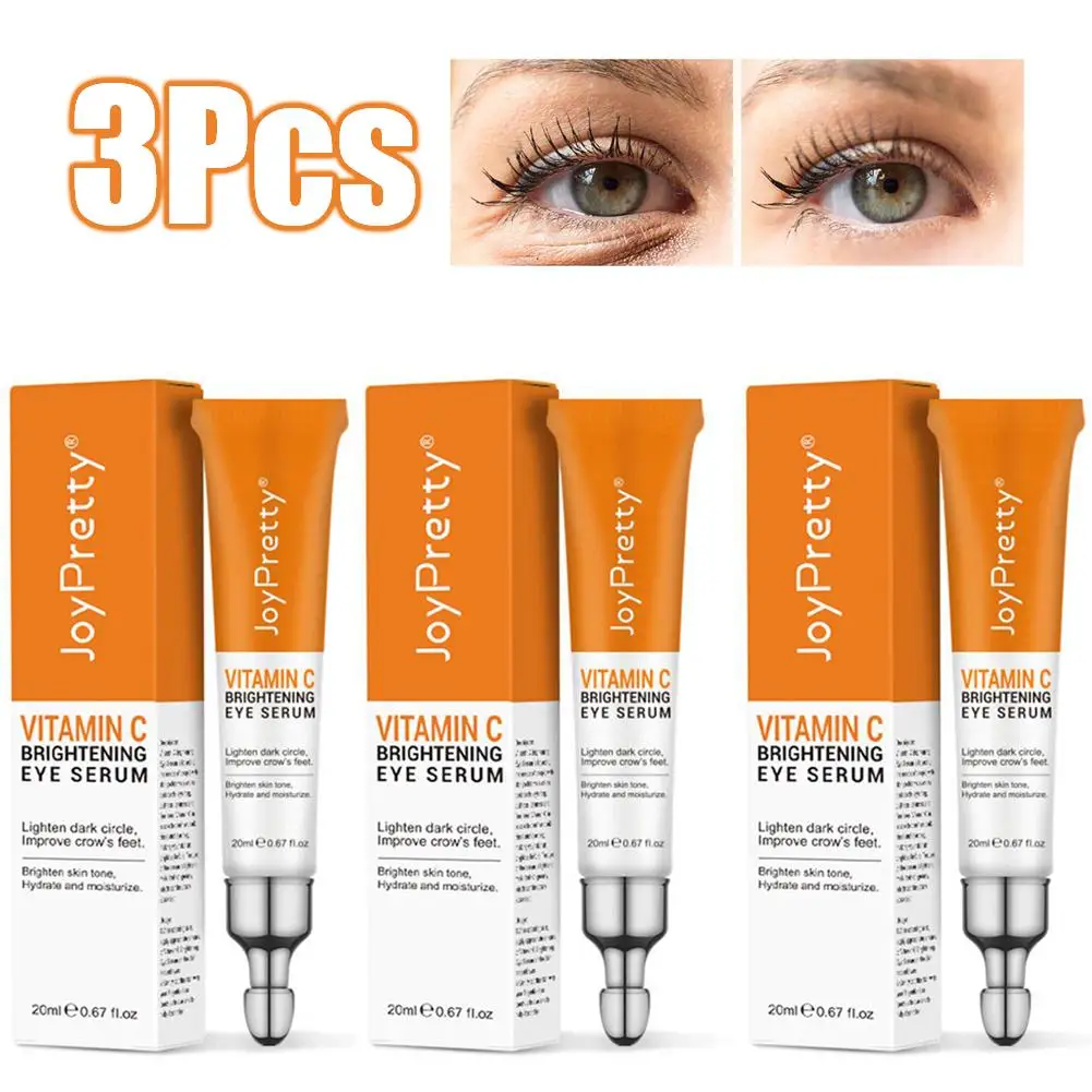 

3Pcs Vitamin C Eye Cream for Women VC Skin Brightening Moisturizing Attenuating Fine Lines Black Circle Removal Eye Essence