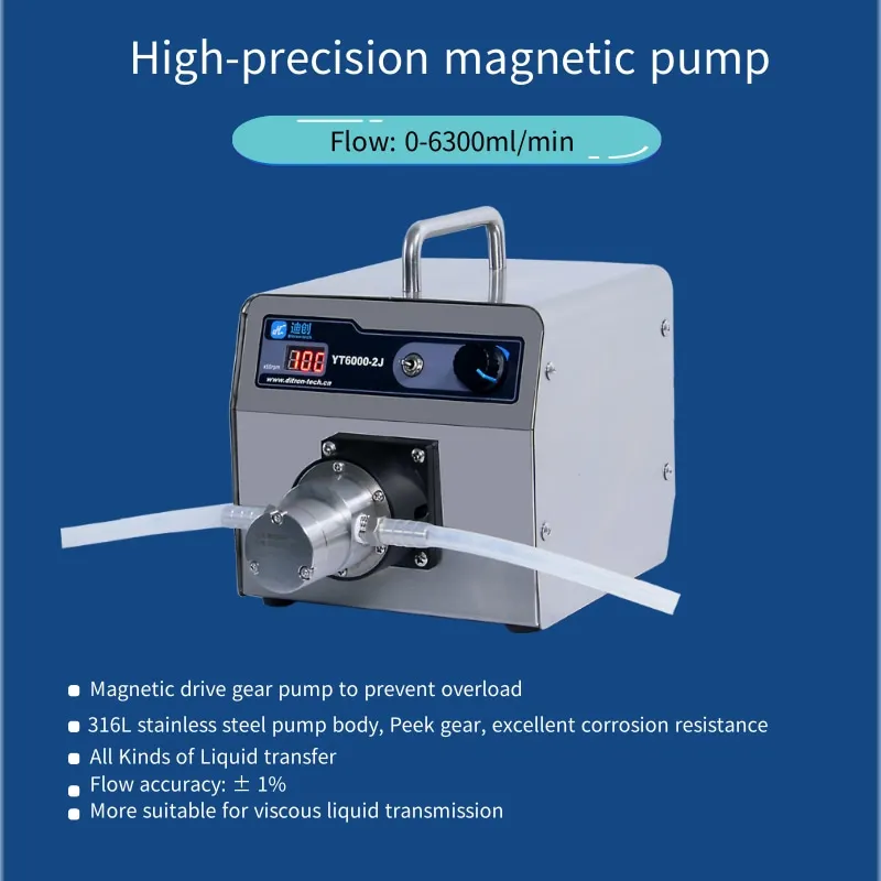 Chinesischer Lieferant YT6000-2J + CL15 Wein-Joghurt-Transfer-Peristaltikpumpe Zahnradpumpe 6300 ml