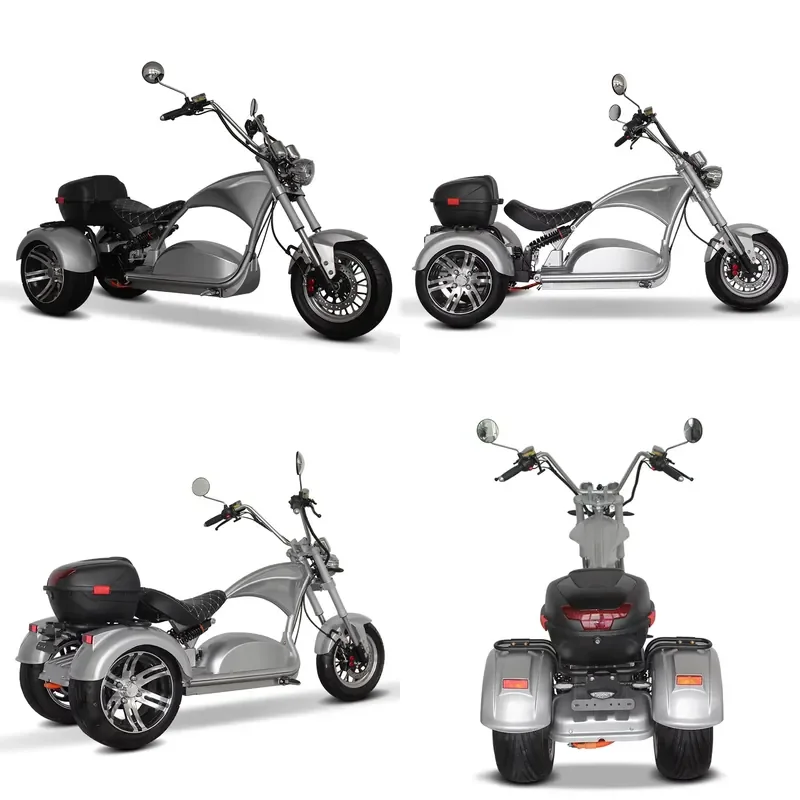 STROVAN New 3 Wheel Electric Scooter 2000W 12/20/2x20AH Battery Open Body 60km Range 200kg Payload Citycoco Fast Speed