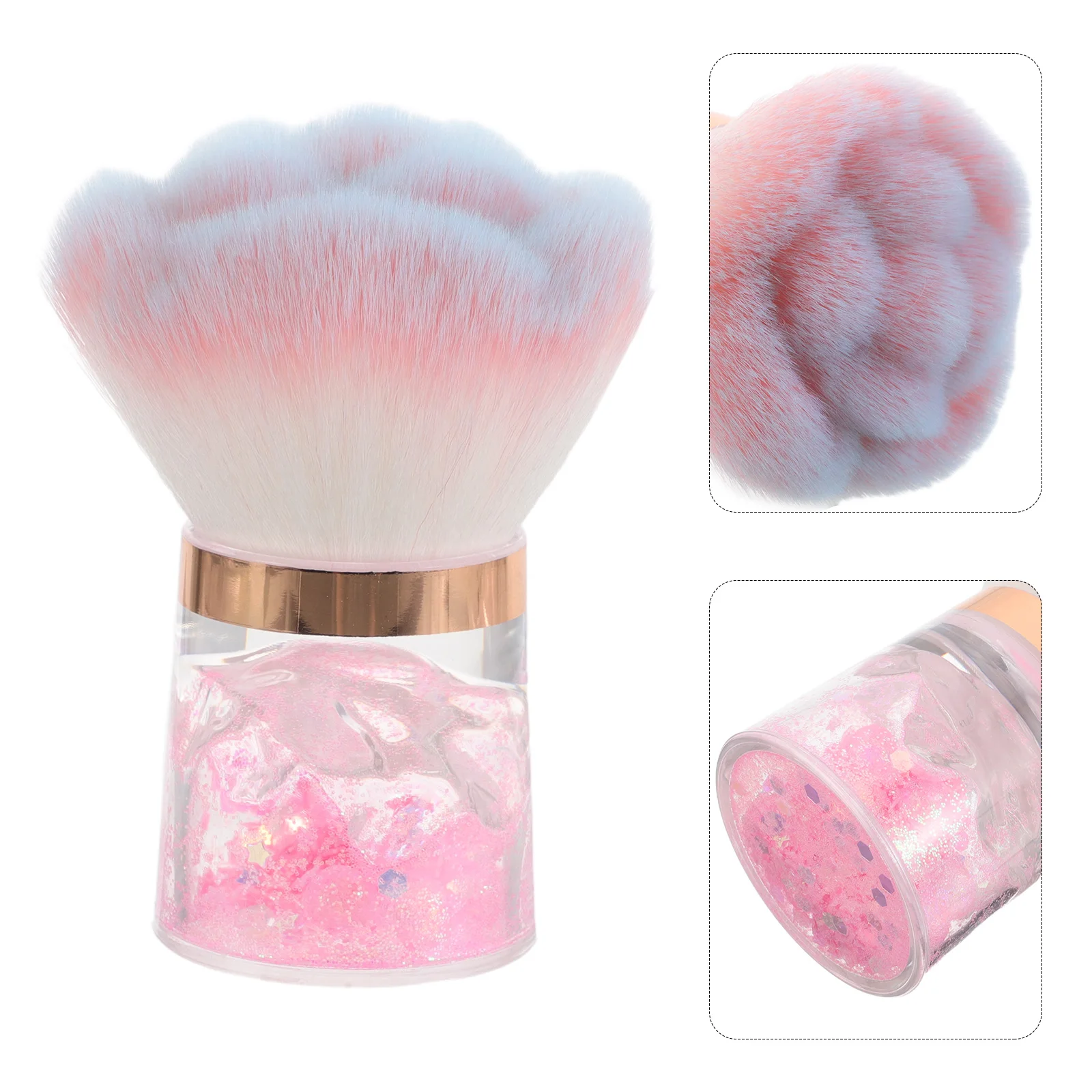 

Nail Dust Brush Loose Powder for Blush Makeup Tools Silk Nylon Wool Dusting Manicure Brushes Flower Shape Soft Bristles